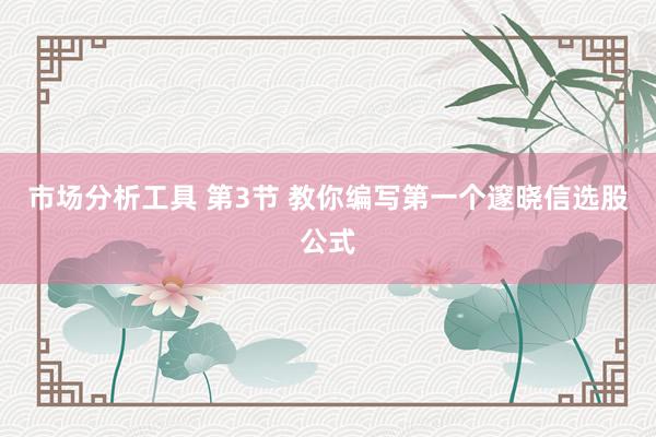 市场分析工具 第3节 教你编写第一个邃晓信选股公式