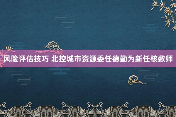 风险评估技巧 北控城市资源委任德勤为新任核数师