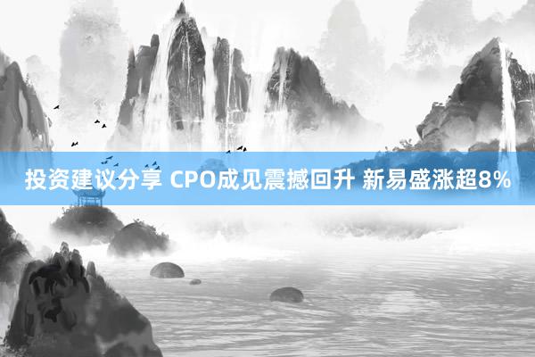 投资建议分享 CPO成见震撼回升 新易盛涨超8%