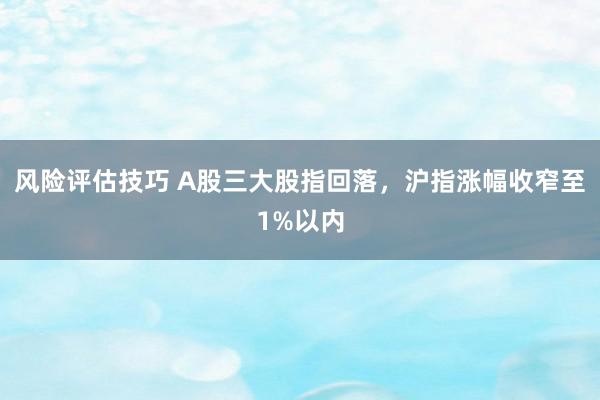 风险评估技巧 A股三大股指回落，沪指涨幅收窄至1%以内