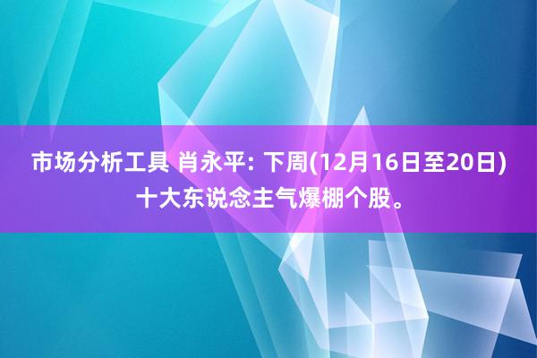 市场分析工具 肖永平: 下周(12月16日至20日)十大东说念主气爆棚个股。