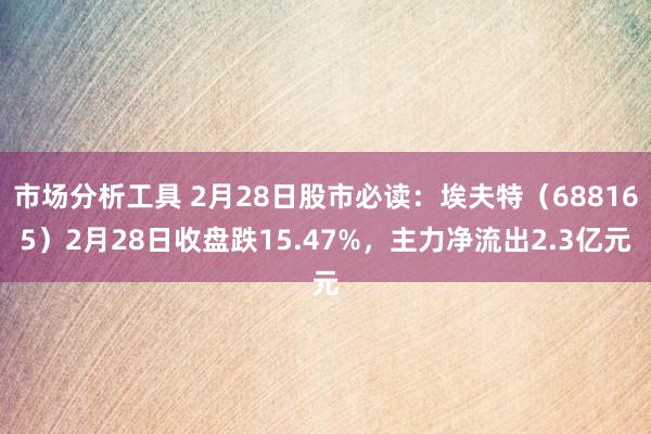 市场分析工具 2月28日股市必读：埃夫特（688165）2月28日收盘跌15.47%，主力净流出2.3亿元