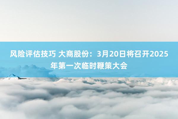 风险评估技巧 大商股份：3月20日将召开2025年第一次临时鞭策大会