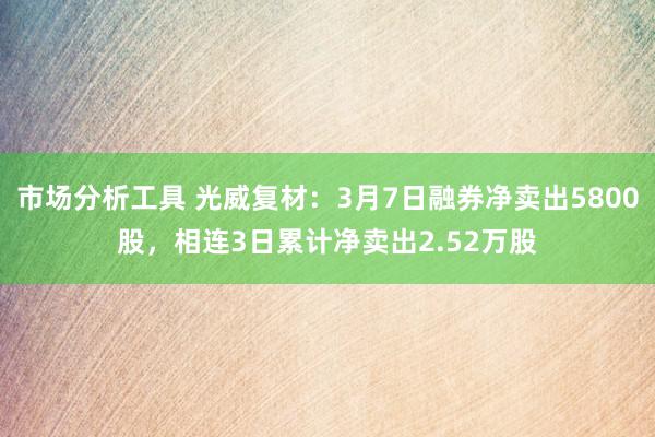 市场分析工具 光威复材：3月7日融券净卖出5800股，相连3日累计净卖出2.52万股